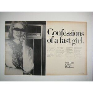 Scan Data Keyless Entry Computer Advertisement 1960s Vintage Print Ad 2 Page